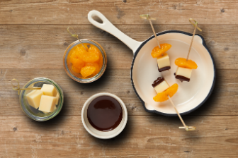 Apéro Idee, Käse Pairing mit Schokolade und Mandarine