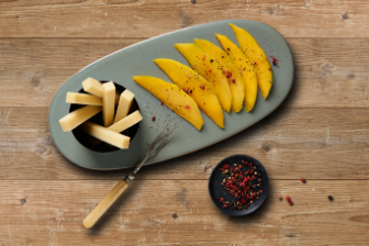 Käsepairing als Snack, Käse mit Mango 